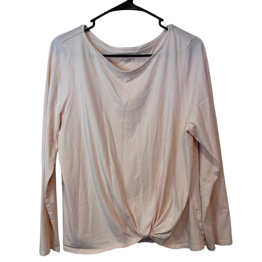 J. Jill‎ PureJill Soft Knot Top Size XL Light Pink Cotton Modal Blend Classic